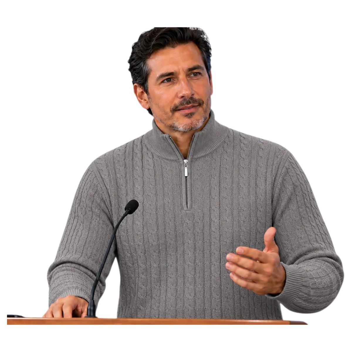 Lavane Cable-Knit Quarter-Zip Sweater Style 2652