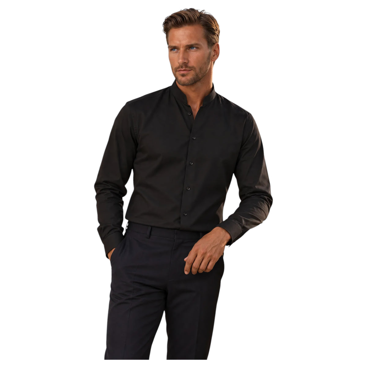 MASUTTO Tonali Men’s Long Sleeve Shirt with Tulip Collar