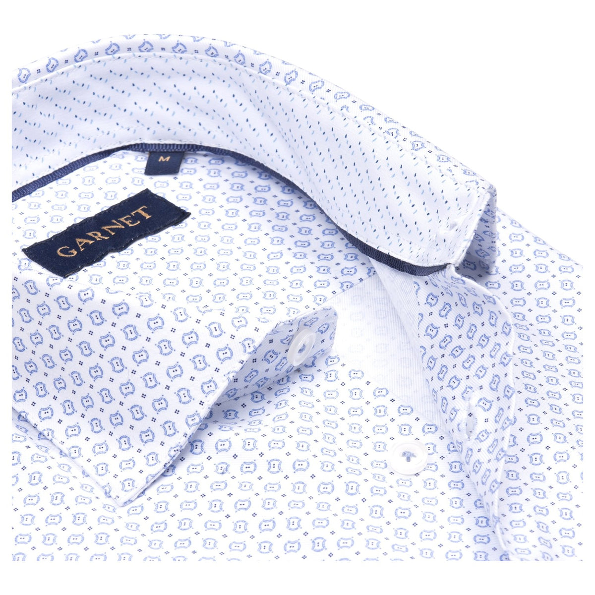 Garnet Men's Sport Shirts L/S 2411027 1-1 White/Blue