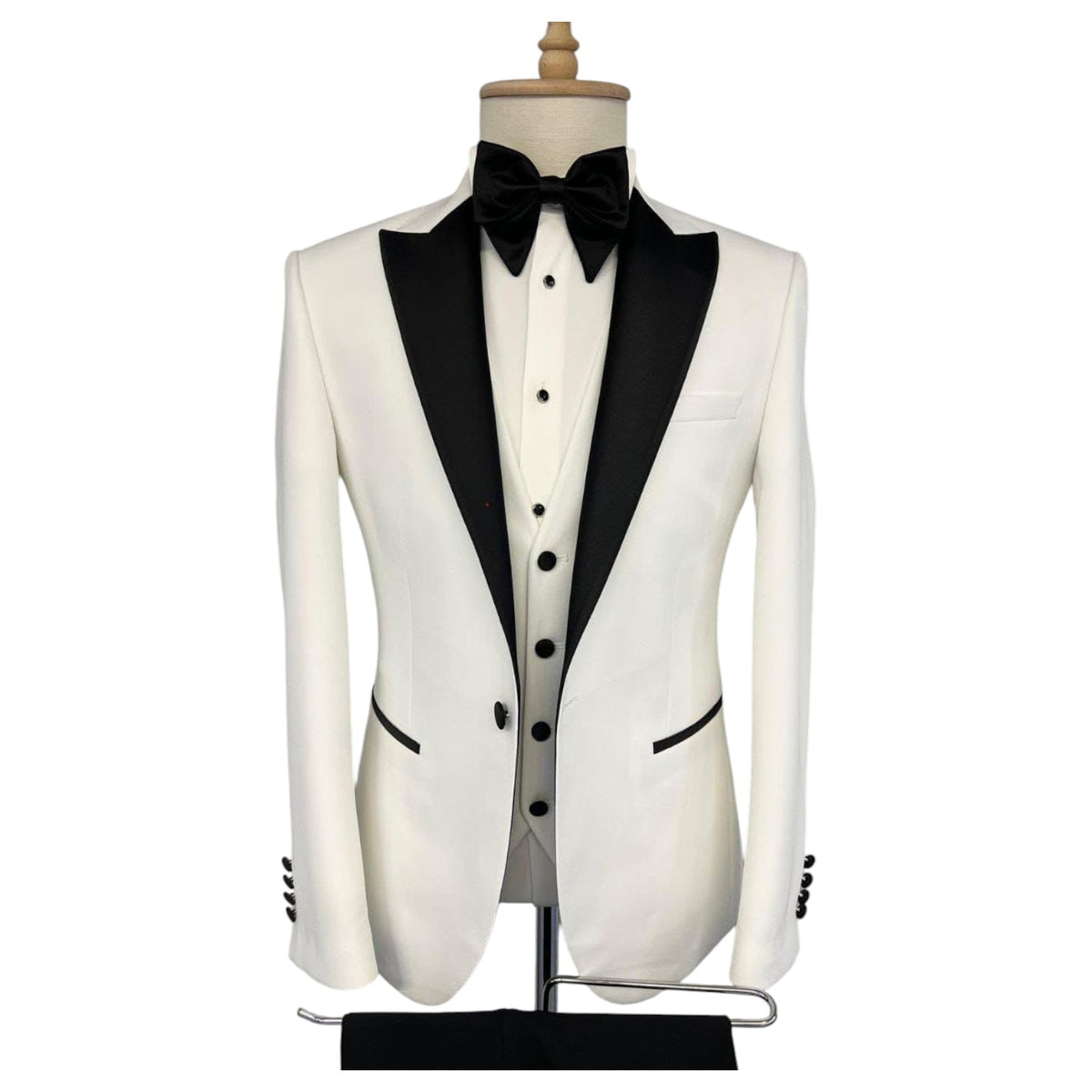 Quesste White Peak Lapel 3-Piece Tuxedo