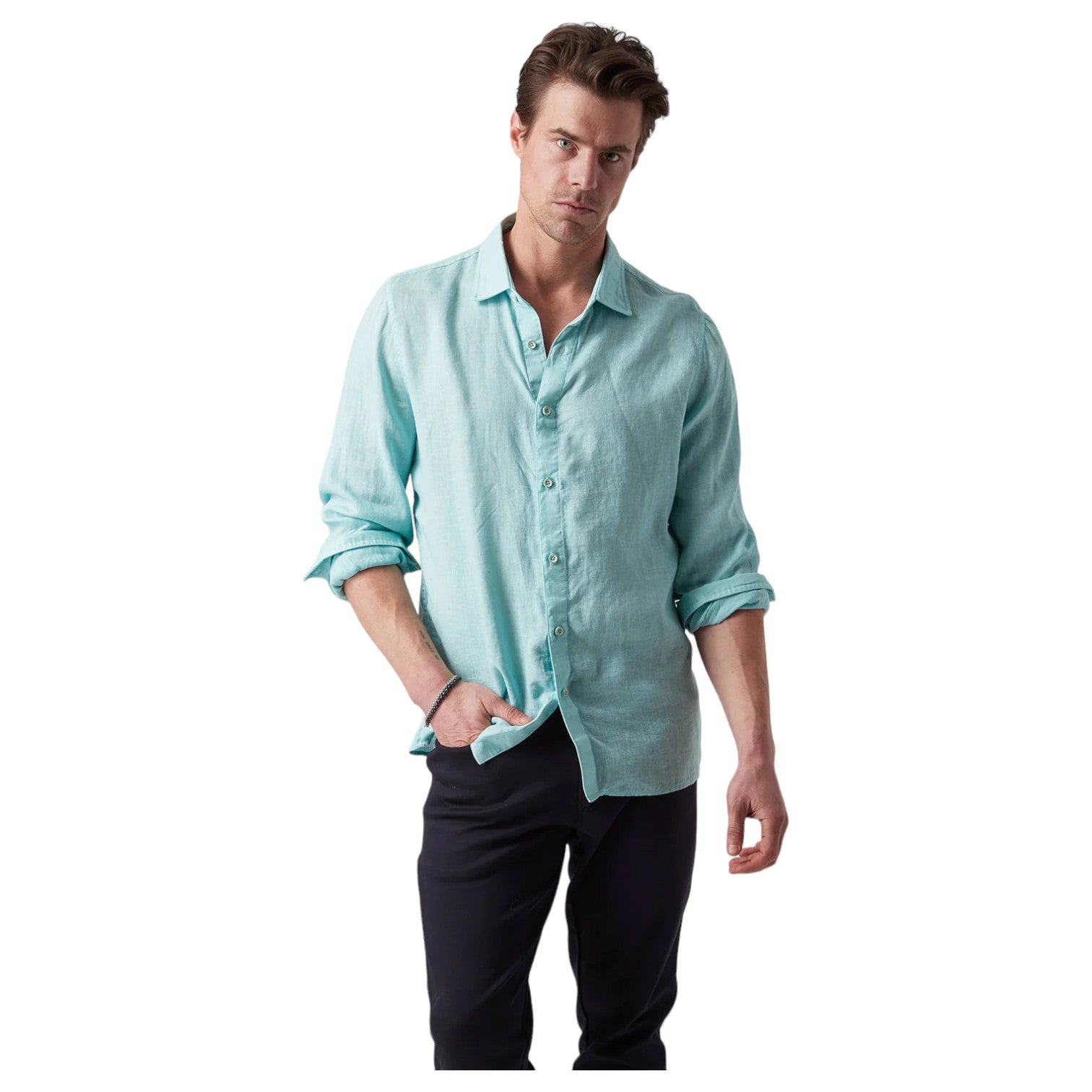Raffi Linen Shirt In Seaglass QP12800 Seaglass – J&Z Couture