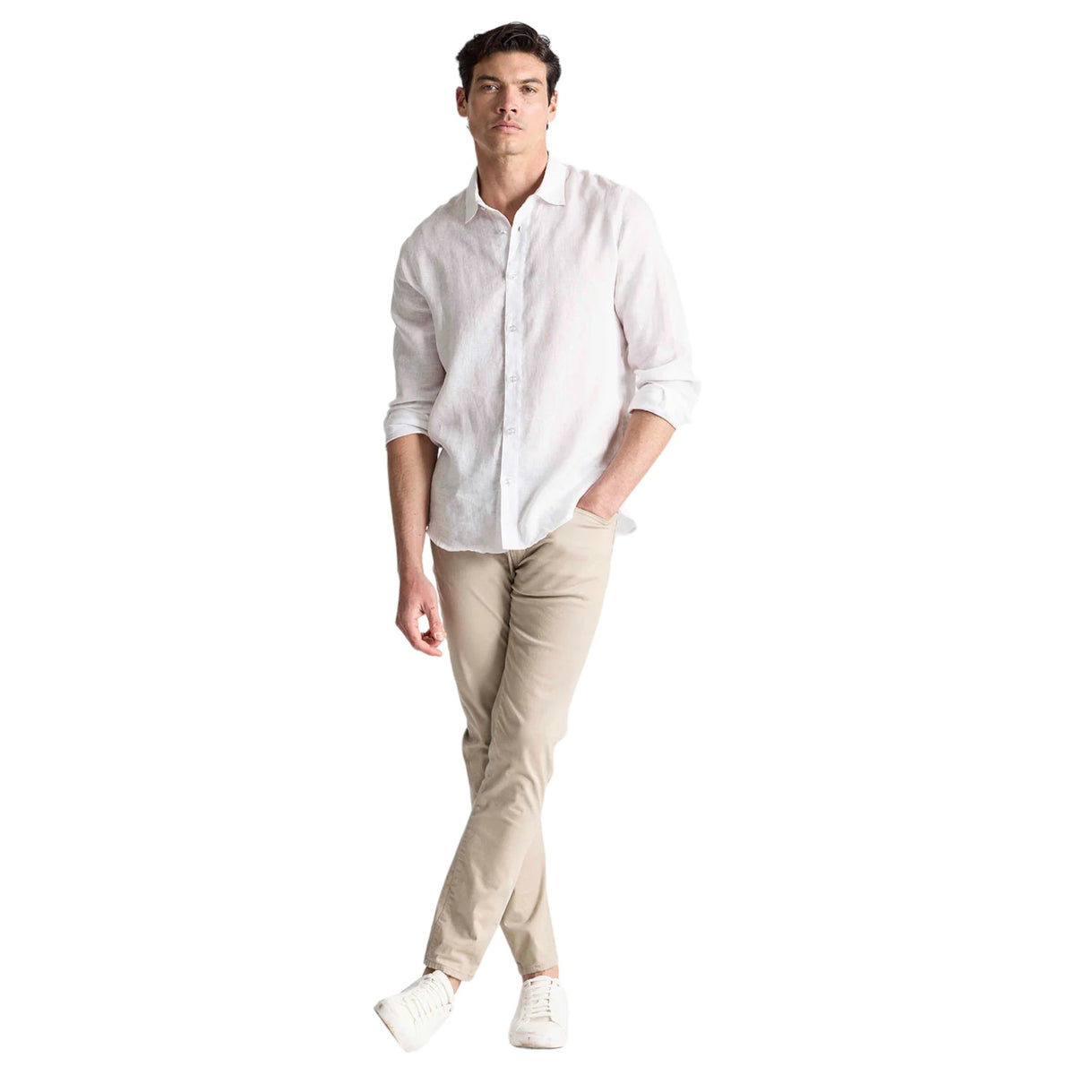 Raffi Linen Shirt In White QP12800 White