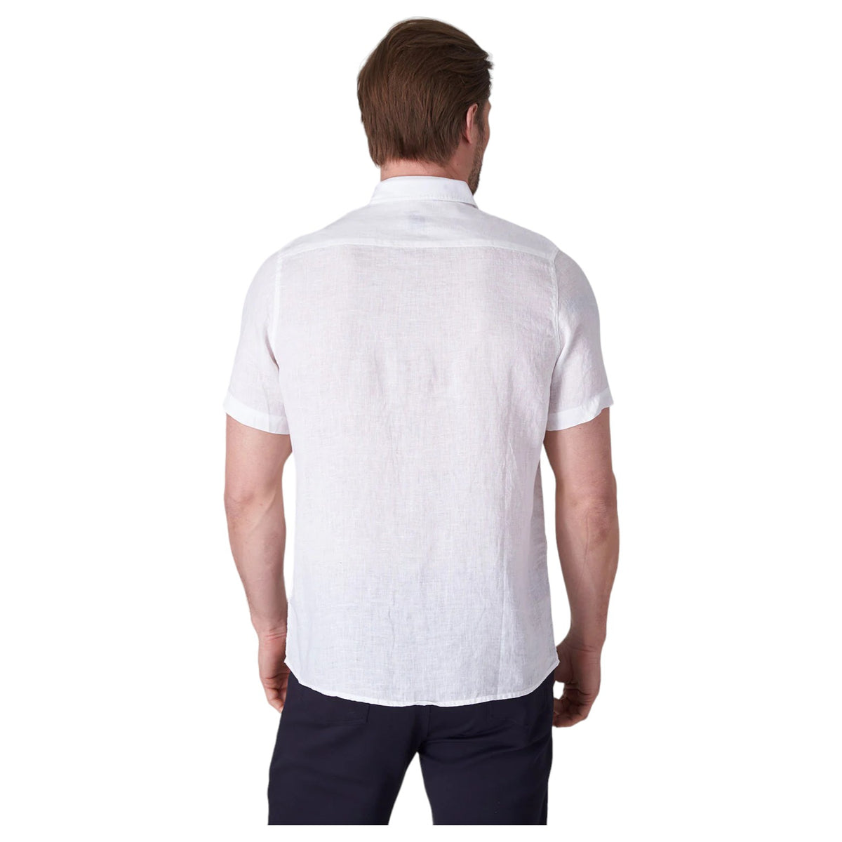 Raffi Bryce Linen Short-Sleeve Shirt QP22800 White