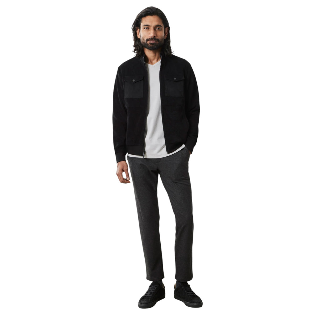 Robert Barakett Dunbar Dbl Fabric Jacket In Black RB32084 Black
