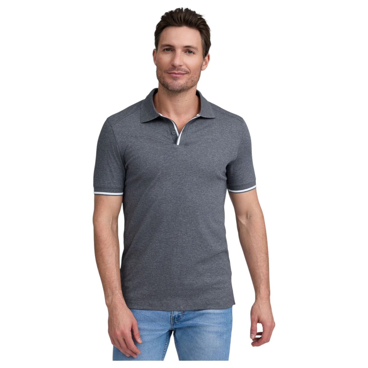 Raffi Polo Shirt In Charcoal RW24196 Charcoal