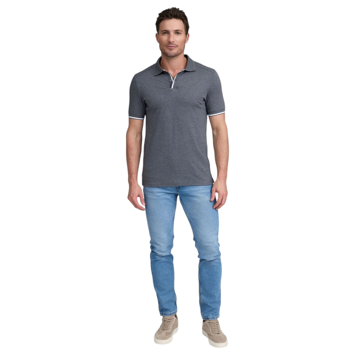 Raffi Polo Shirt In Charcoal RW24196 Charcoal