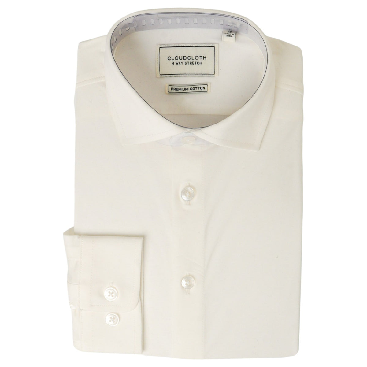 Cloud-Cloth Stretch Men's Off White Dress Shirt SH9901