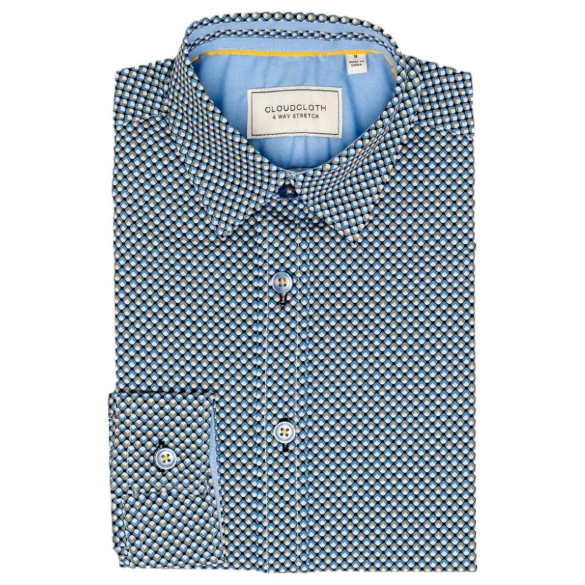 AXNY Boy's Shirt In Navy/Yellow and Blue Seafire SH9924