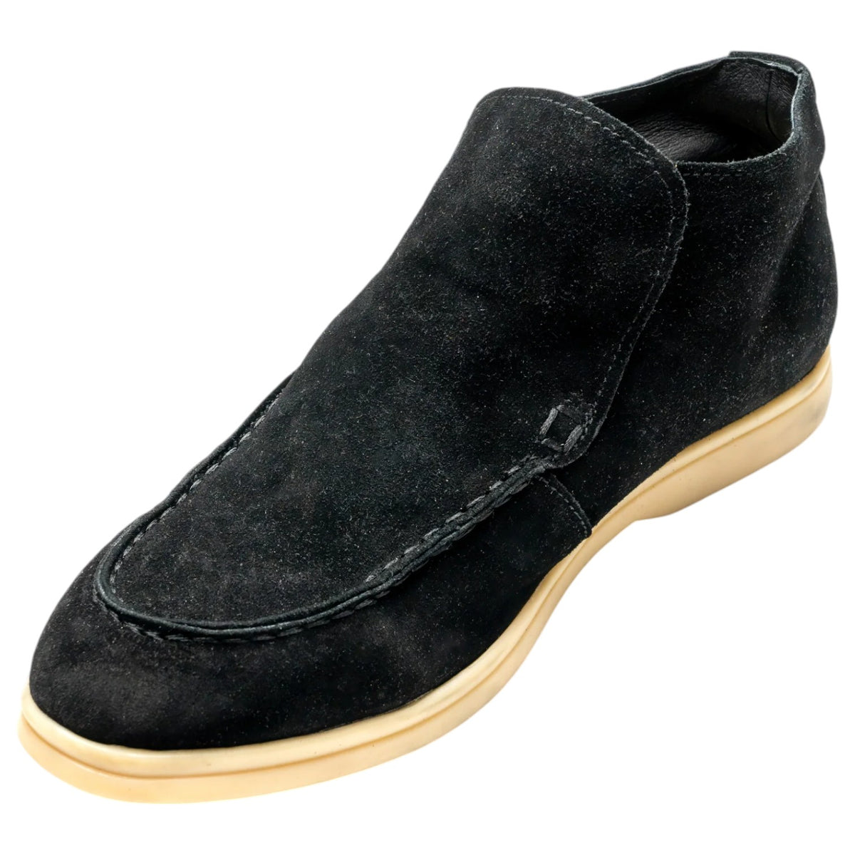 AXNY Boys High Top Suede Shoes In Black SS4100 Black