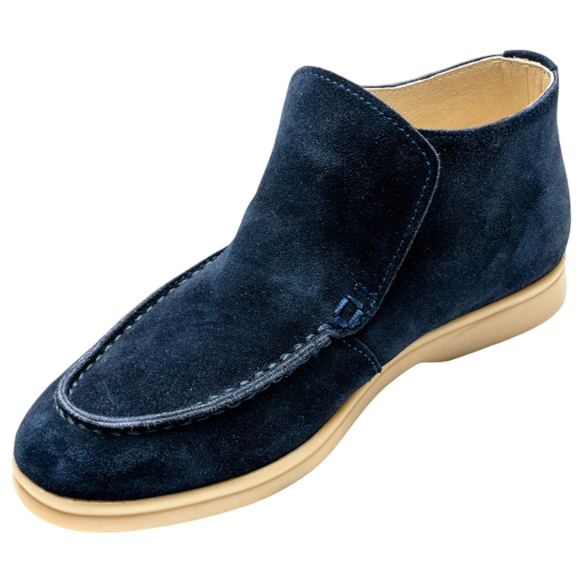 AXNY Boys High Top Suede Shoes In Navy SS4100 Navy
