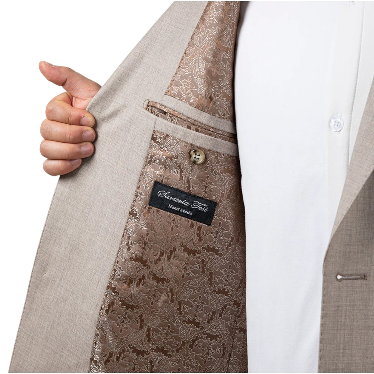 Sartoria-Tosi Men's Hand Made Italian Suits In Tan ST-517