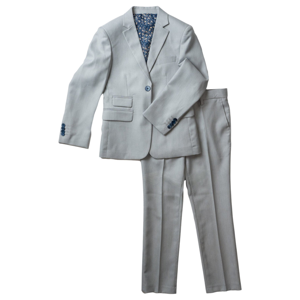 Isaac Mizrahi Boys 2pc Chambray Textured Suit In Gray ST2639