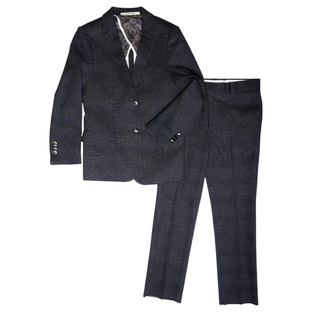 Cloud Cloth Boys' 2-Piece Suit – Navy Check ST2743
