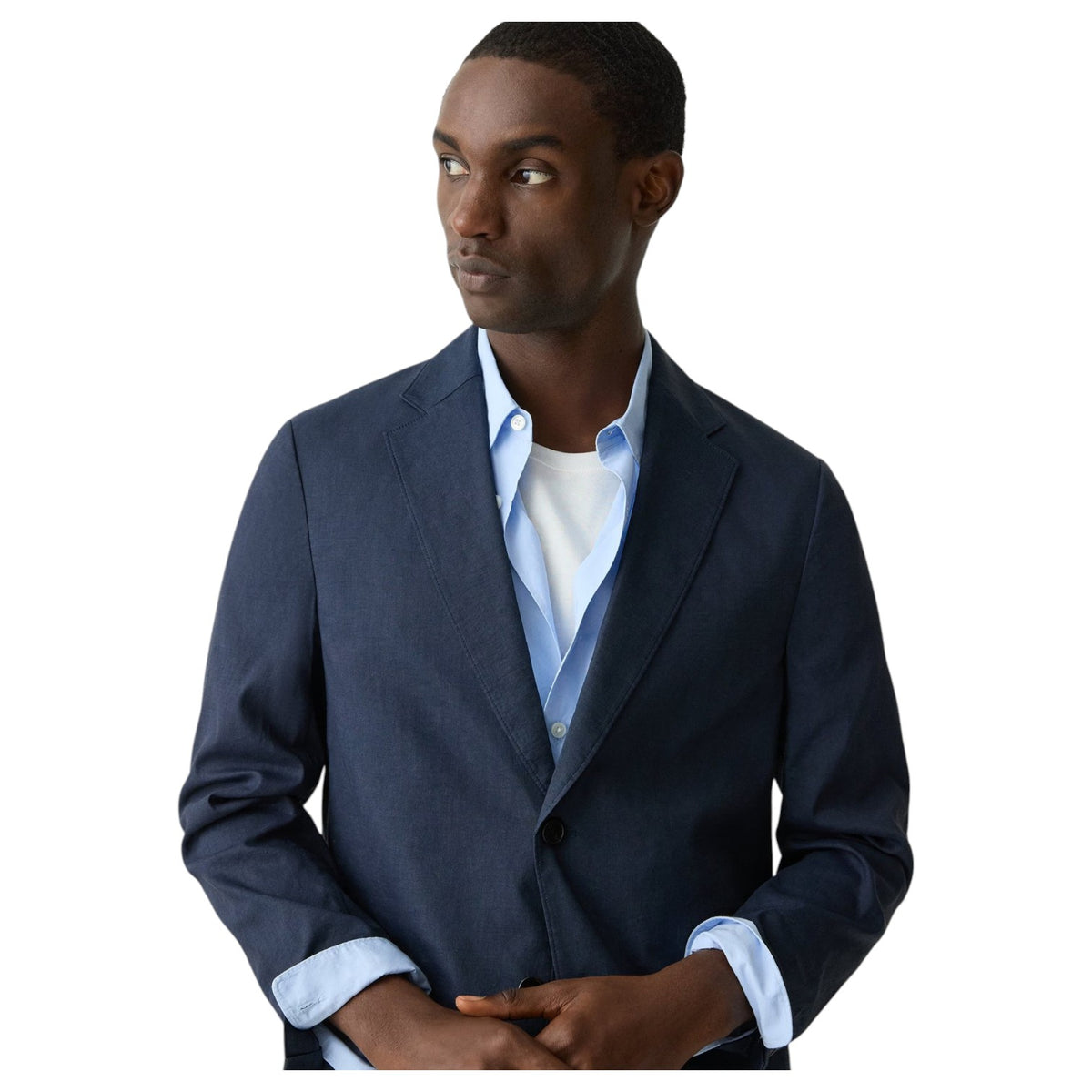 Theory Clinton Blazer in Good Linen In Navy P0373104