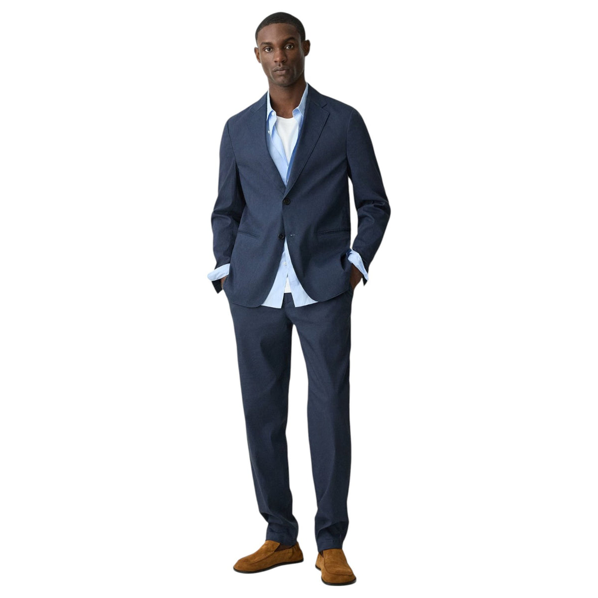 Theory Clinton Blazer in Good Linen In Navy P0373104