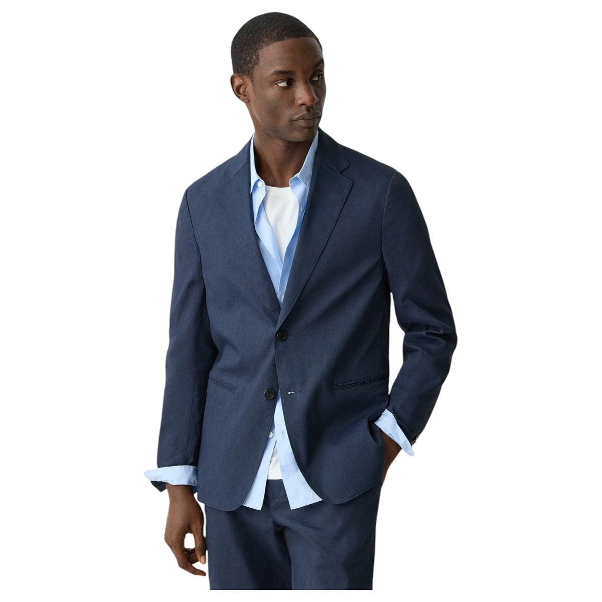Theory Clinton Blazer in Good Linen In Navy P0373104