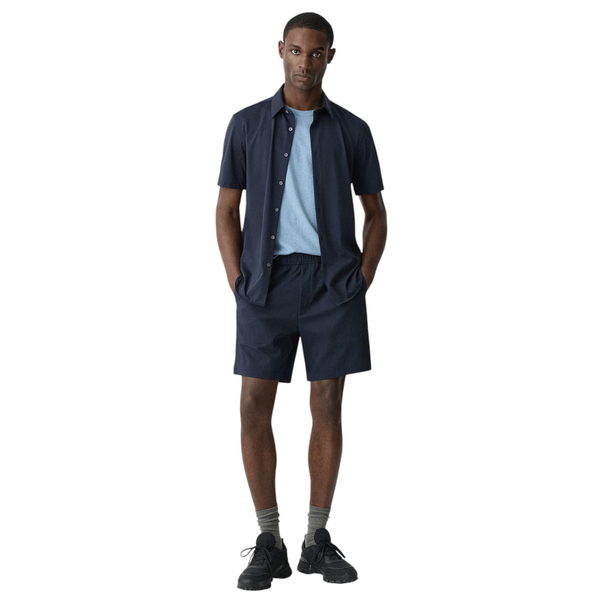 Theory Curtis Drawstring Short in Kelso Nylon P0377221