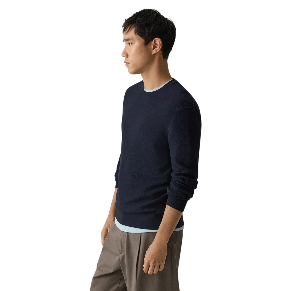 Theory Riland Crewneck Sweater in Light Bilen Q0186701