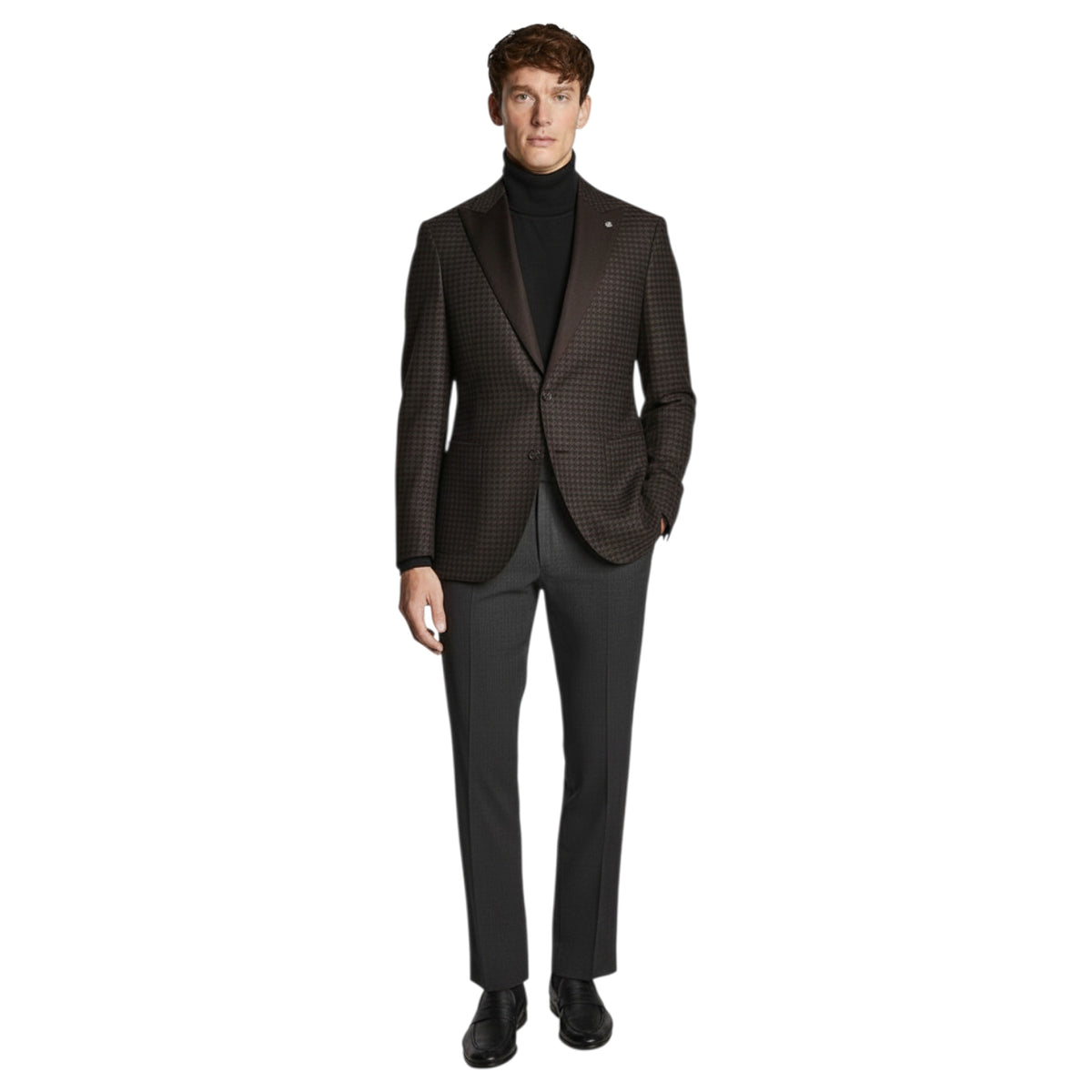Jack Victor Brown Houndstooth Wool Stretch Blazer – Hamilton