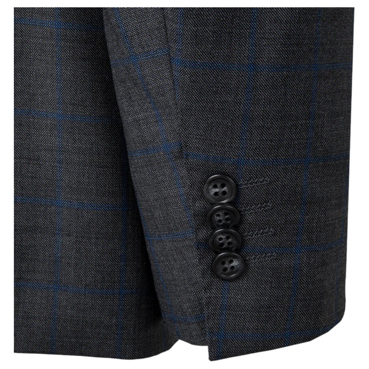 Giovanni Bresciani Grey&Blue Windowpane Slim Fit Suit GB-LX-505