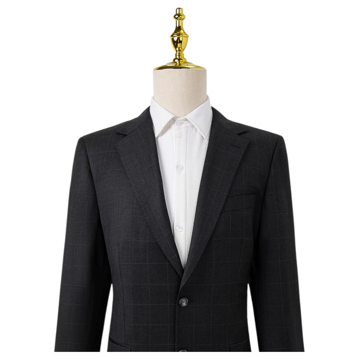Bresciani Grey Windowpane Suit Modern Fit B-758