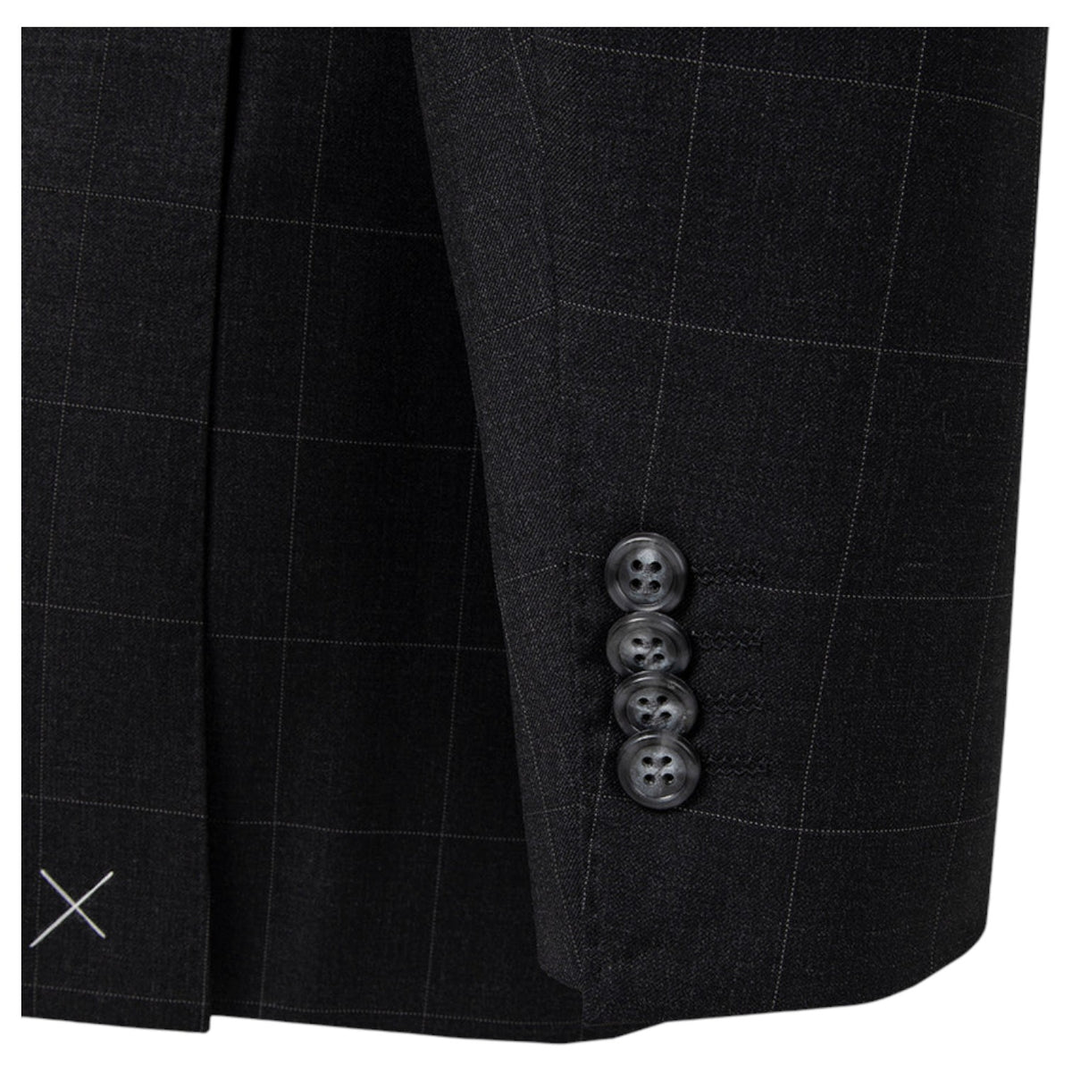 Bresciani Grey Windowpane Suit Modern Fit B-758