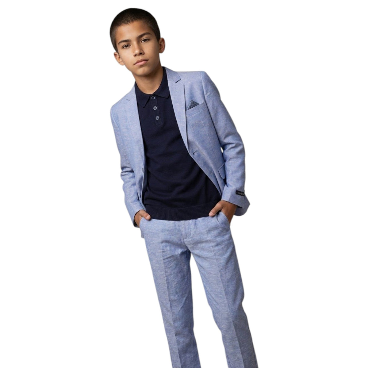 Leo & Zachary Boys L.Blue Slim Suit