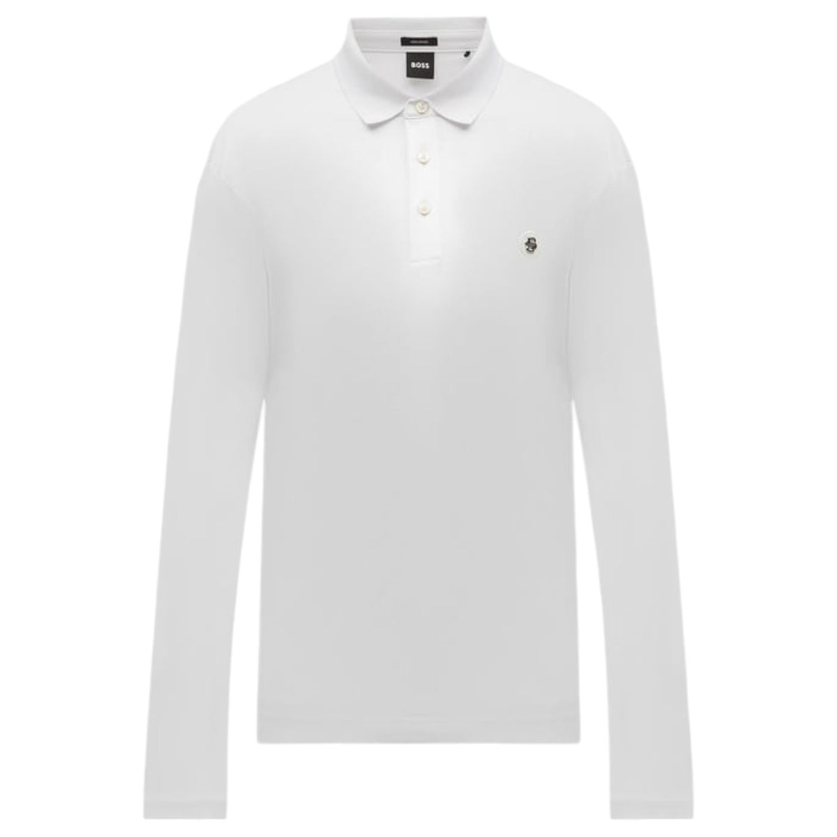 BOSS Men's Woven Polo Collar Short Sleeve Casual White Polo Collar T-Shirt 50523917-100 White