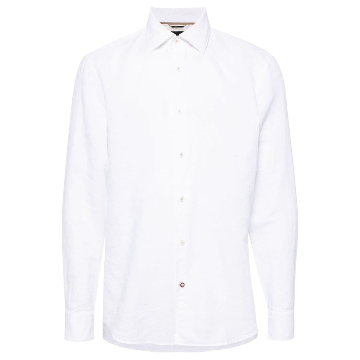 Boss Long Sleeve Linen/Cotton Shirt White 50513661-100