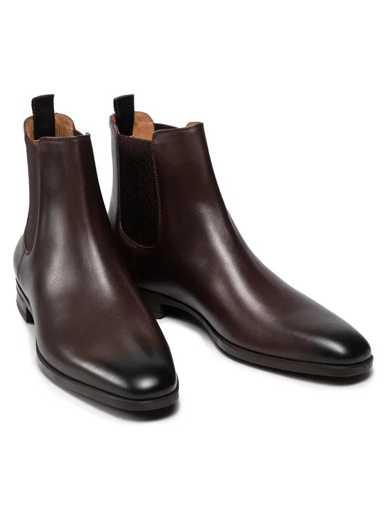 BOSS Men's Kensington Leather Chelsea Boots in Dark Brown 50454497-209