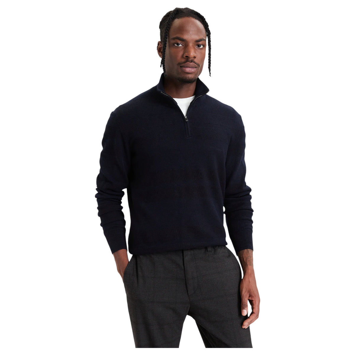 BOSS H-Fine Men’s Wool Quarter-Zip Sweater 50571269