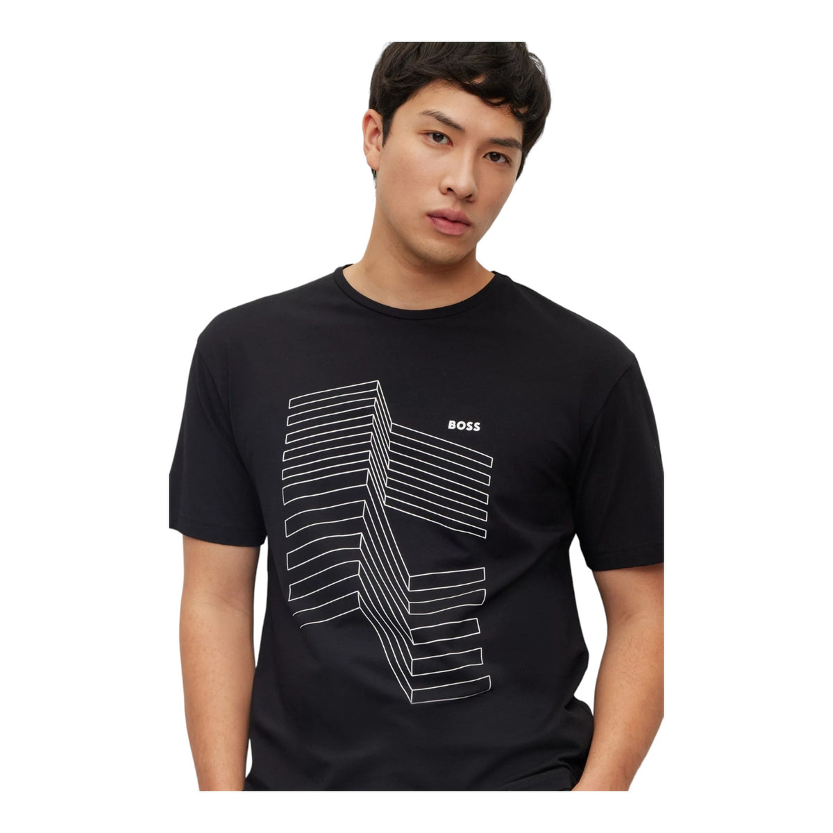 BOSS Relaxed-Fit T-Shirt in Stretch Cotton with Logo Artwork 50501231-001