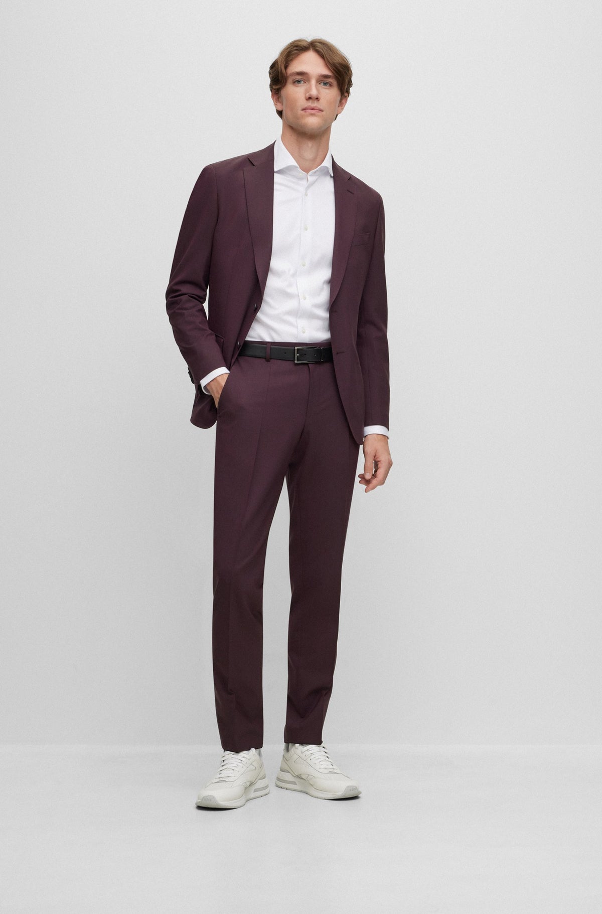 BOSS Slim-Fit Suit In Melange Stretch Wool 50502500-602