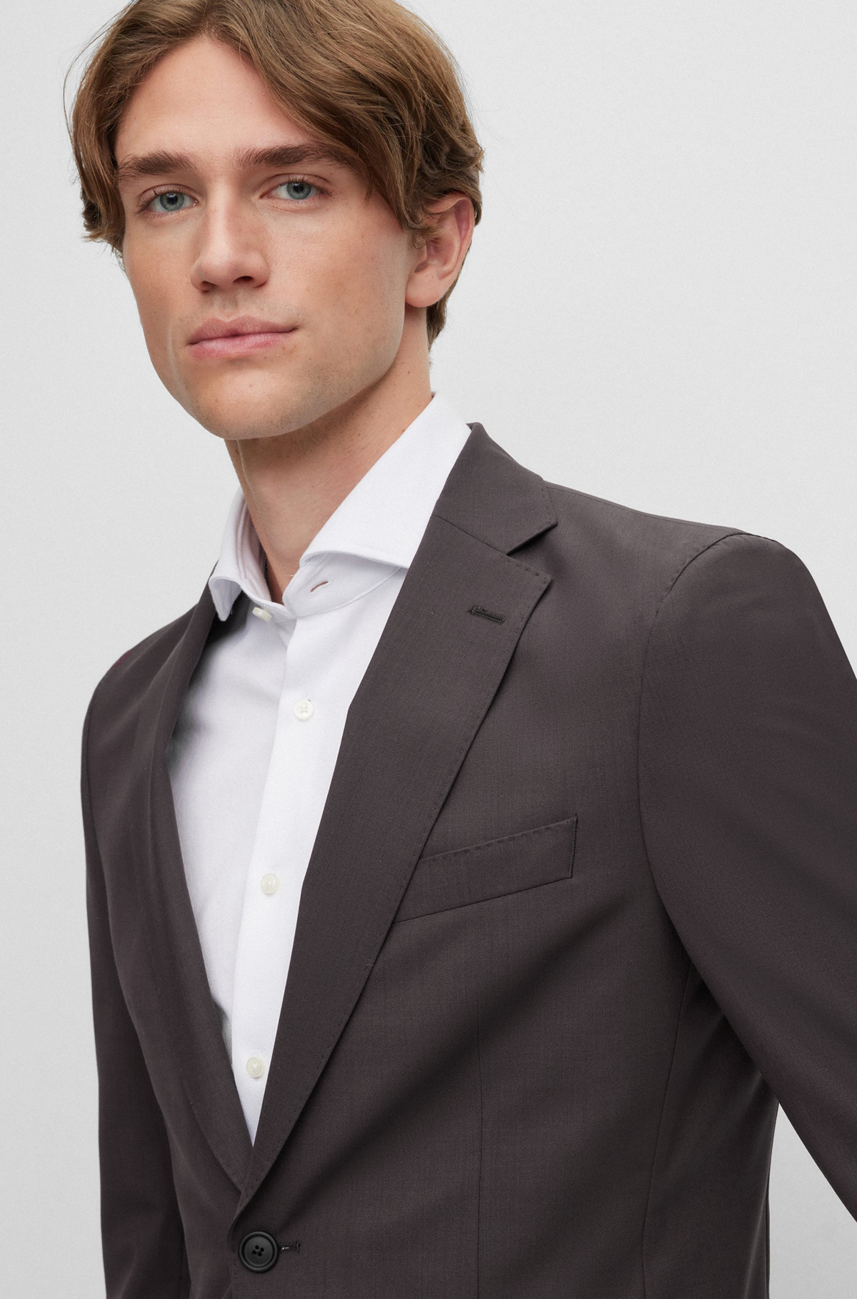 BOSS Slim-Fit Suit in Melange Stretch Wool 50502500-350