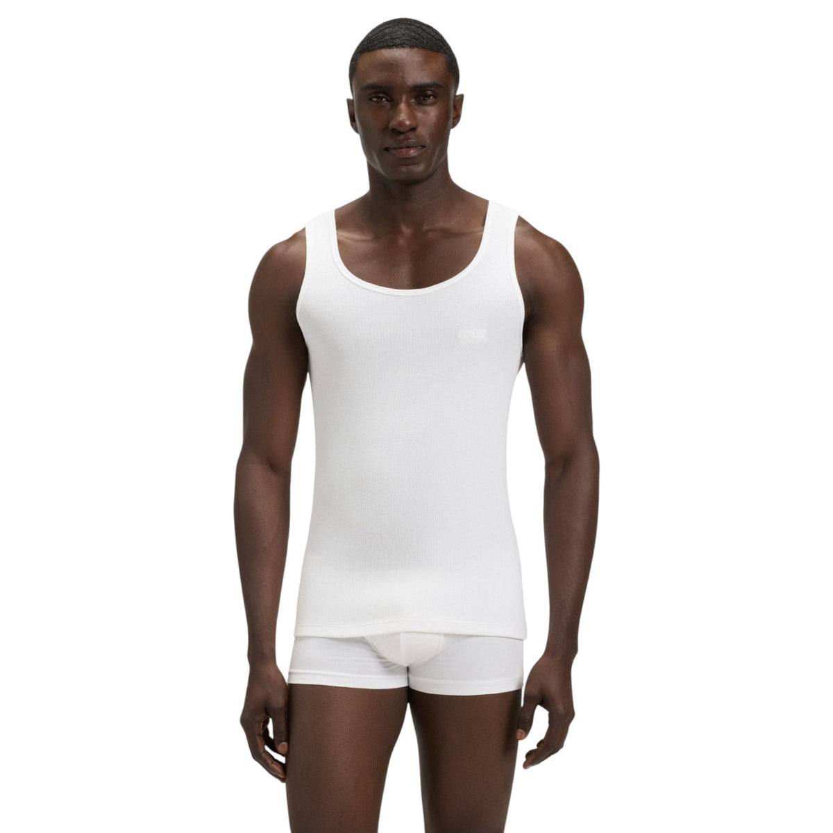 Boss Three-Pack Of Embroidered-Logo Tank Tops In Cotton