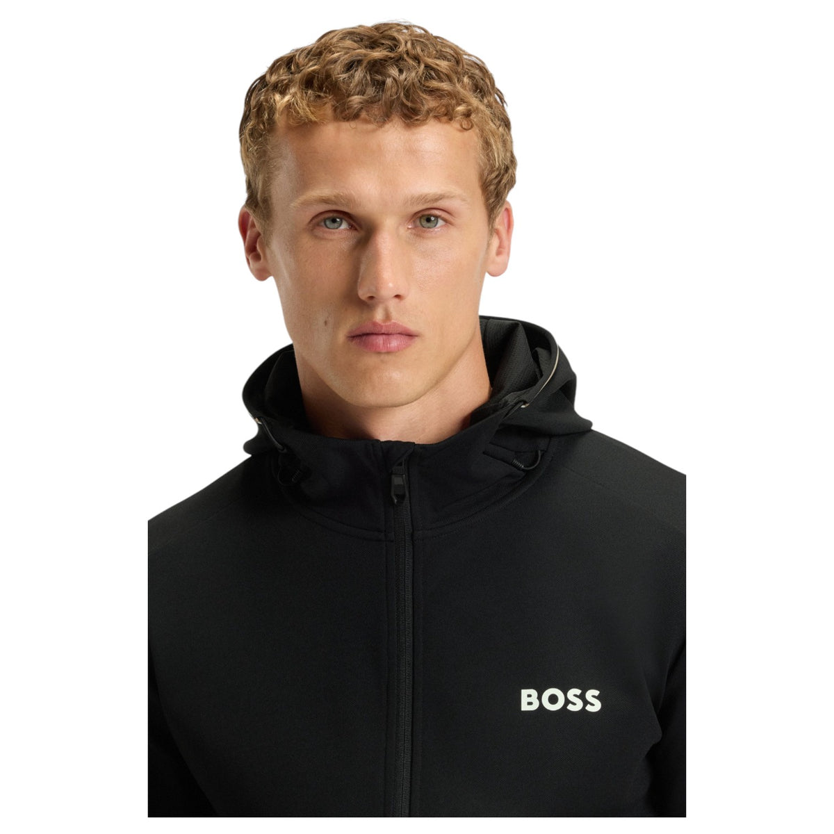Boss Active Stretch-Gabardine Zip-Up Hoodie With Pants Thermoregulating Technology