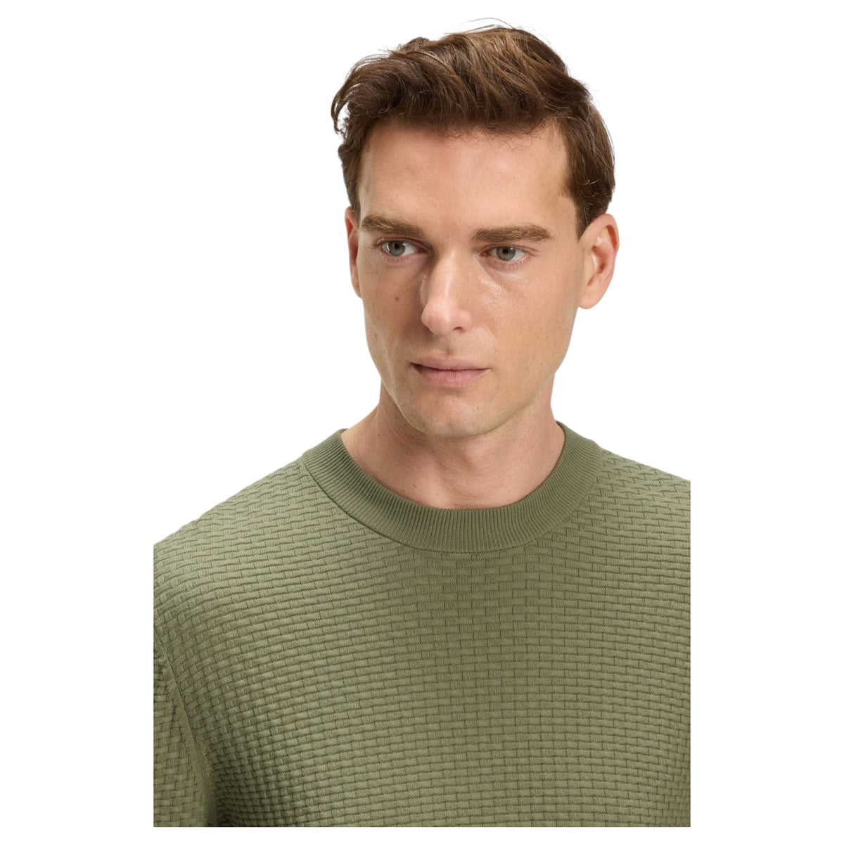 Boss Cotton Sweater With Knitted Structure