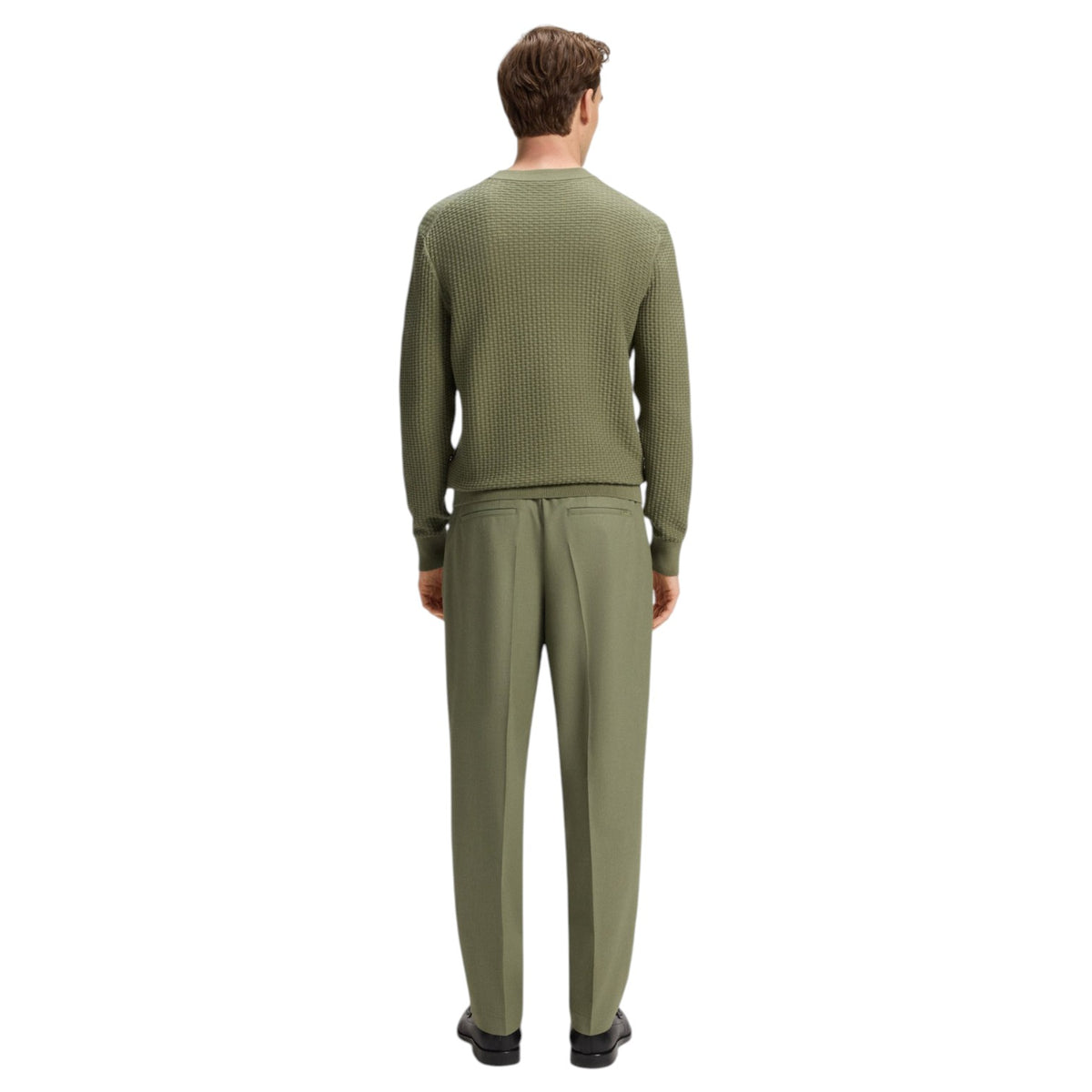 Boss Cotton Sweater With Knitted Structure