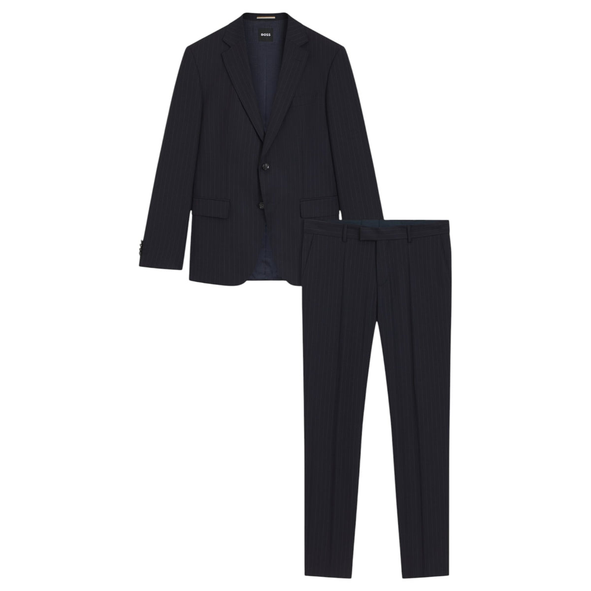 Boss Slim-Fit Suit In Striped Virgin Wool 50546121