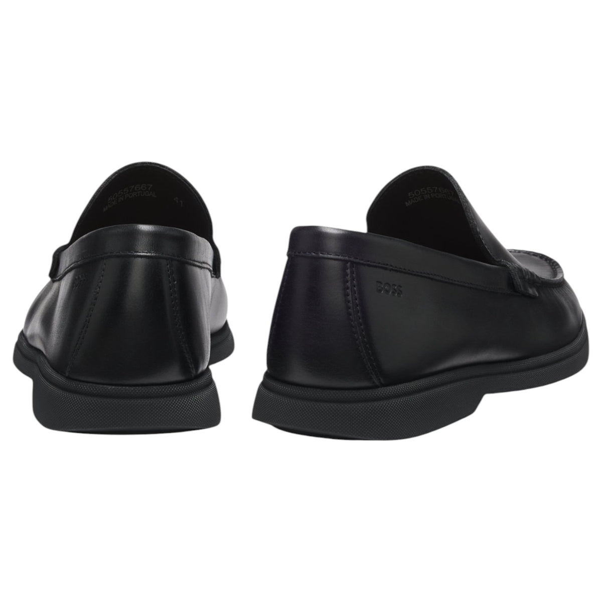 Boss Leather Moccasins With Embossed Logo 50557667