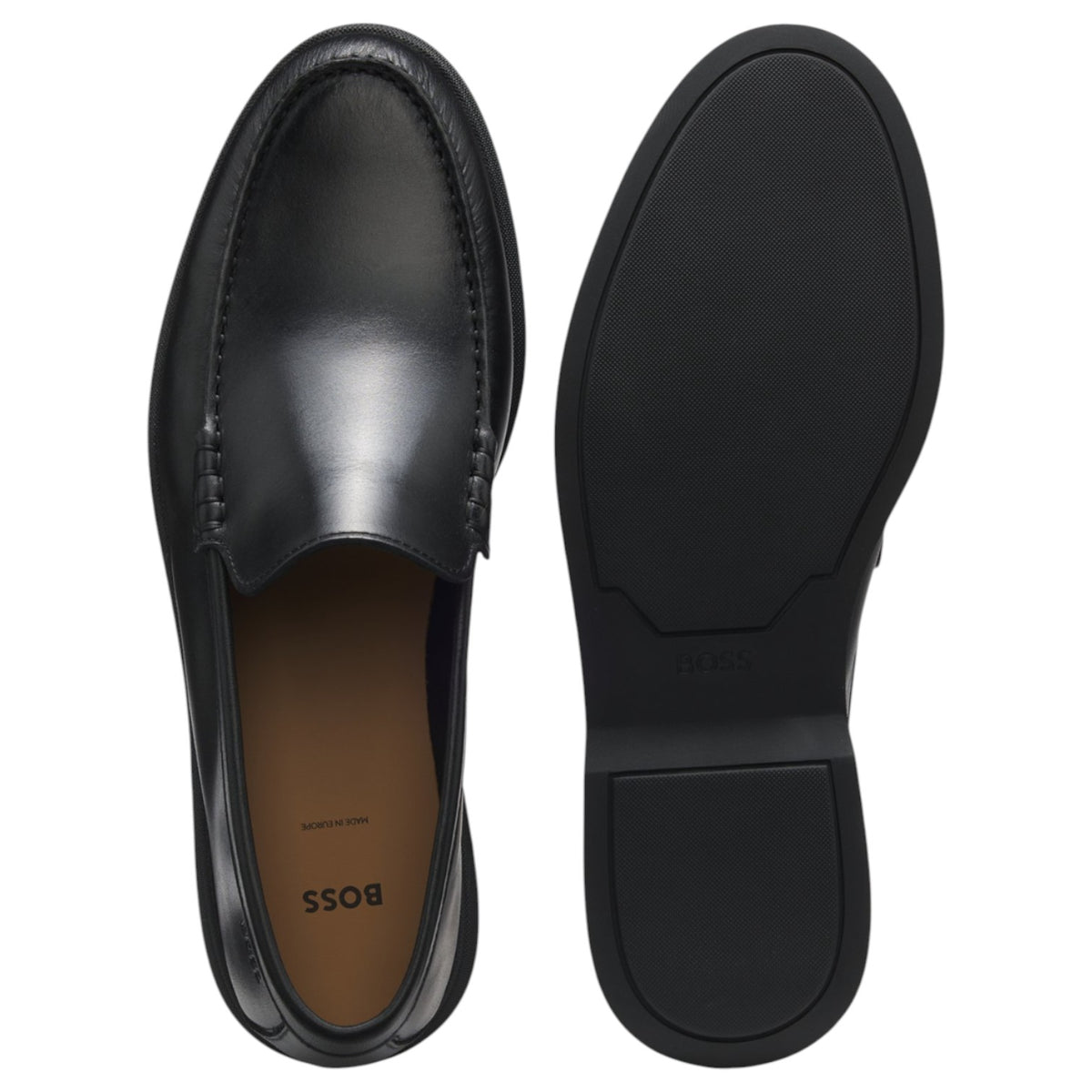 Boss Leather Moccasins With Embossed Logo 50557667