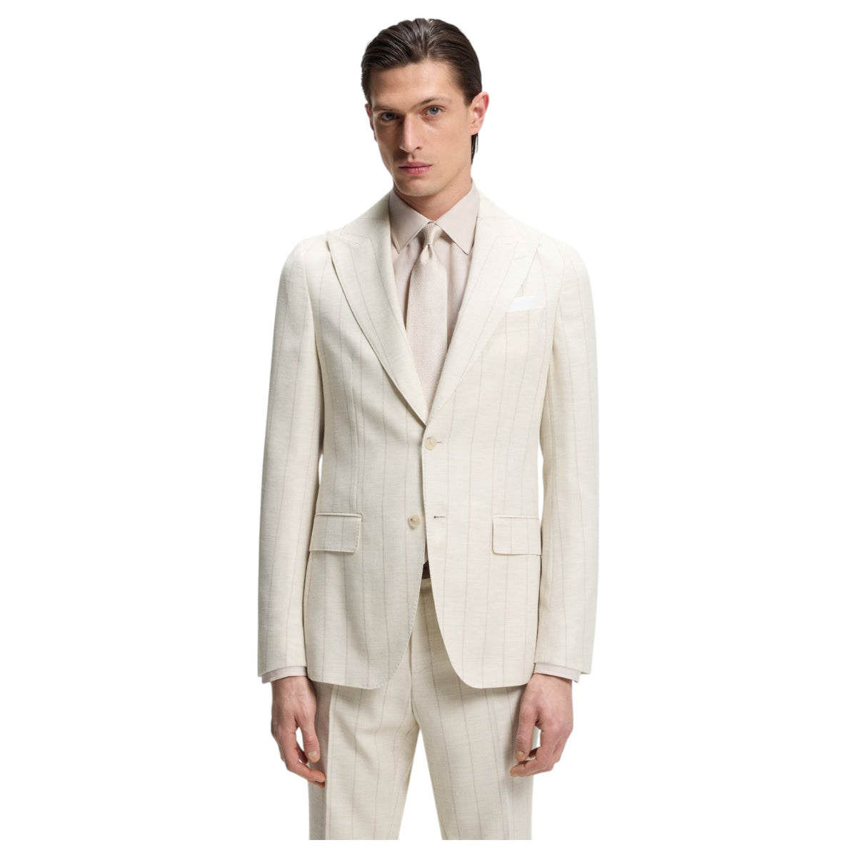 BOSS Two-Piece Slim-Fit Suit In Cotton And Virgin Wool 50561849