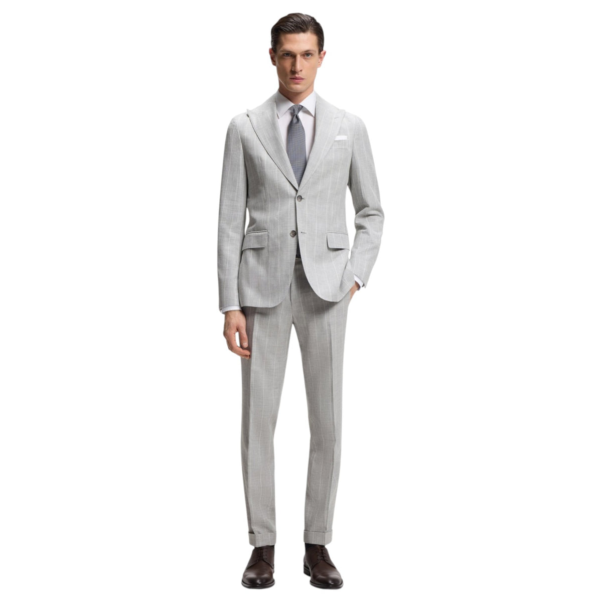 BOSS Two-Piece Slim-Fit Suit In Cotton And Virgin Wool 50561849