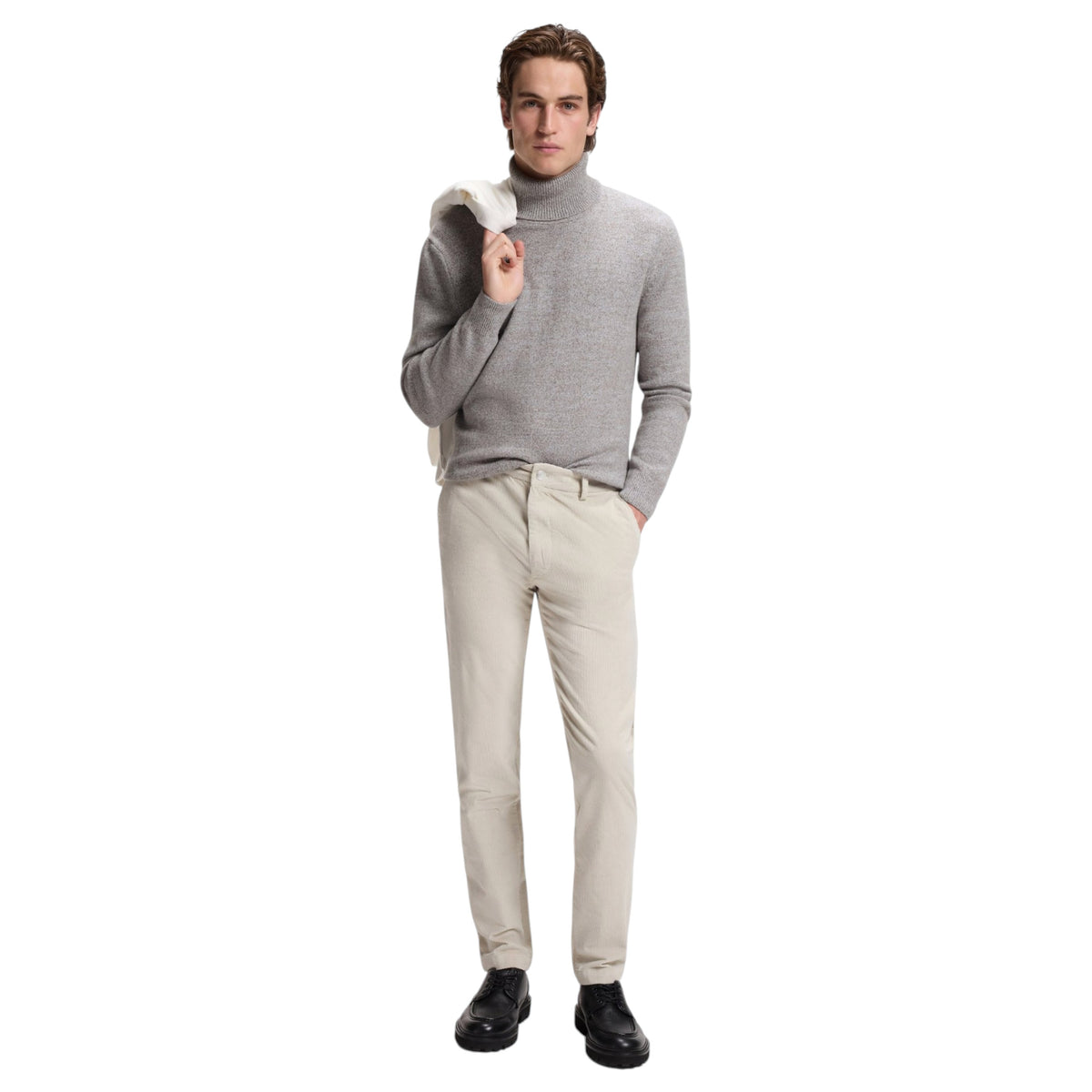 BOSS Men’s Virgin Wool Mouline Knit Rollneck Sweater 50570653