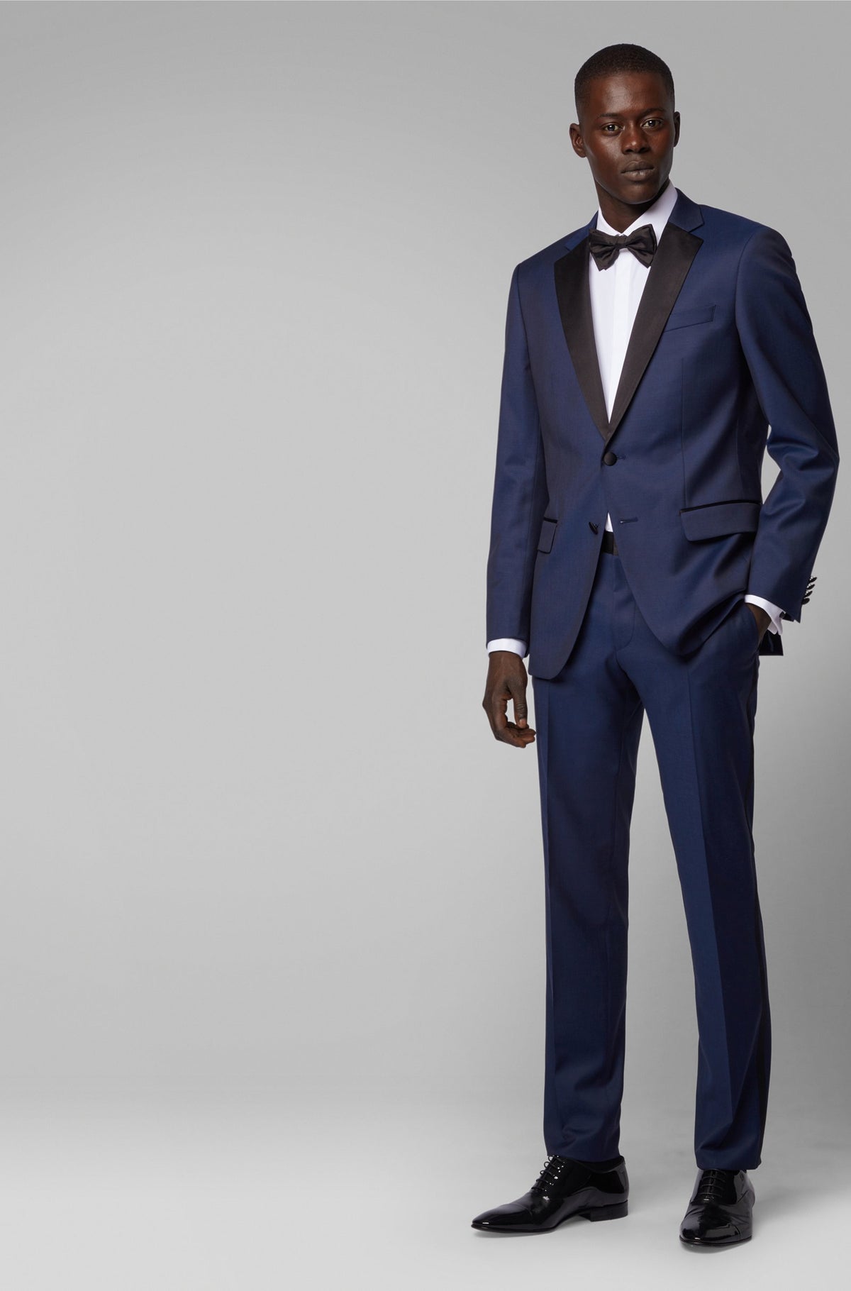 BOSS Slim-Fit Tuxedo in Virgin Wool with Silk Trims-Blue 50400489-401