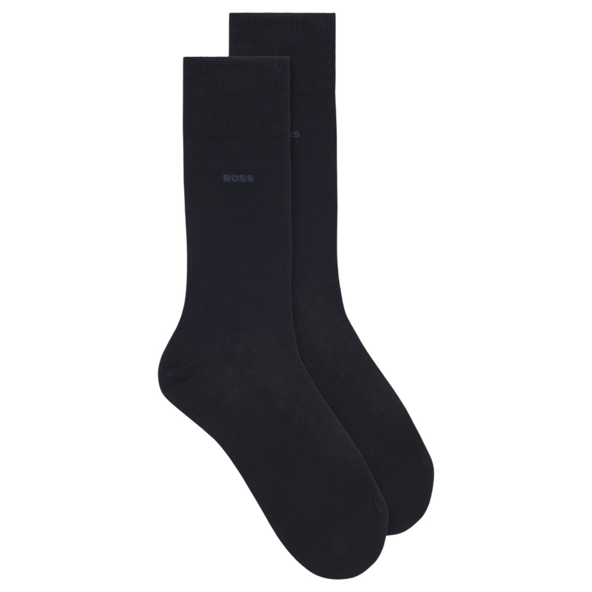 BOSS Logo-Embroidered Cotton Socks-Black/Navy 50469857