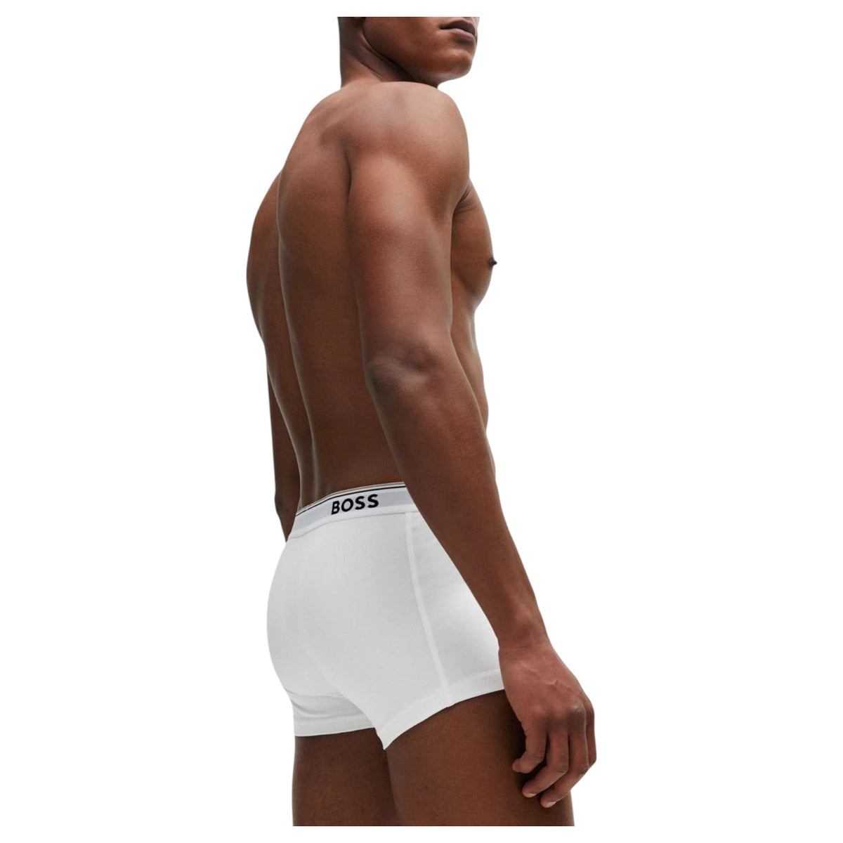 Boss Three-pack of stretch-cotton trunks with logo waistbands 50475274