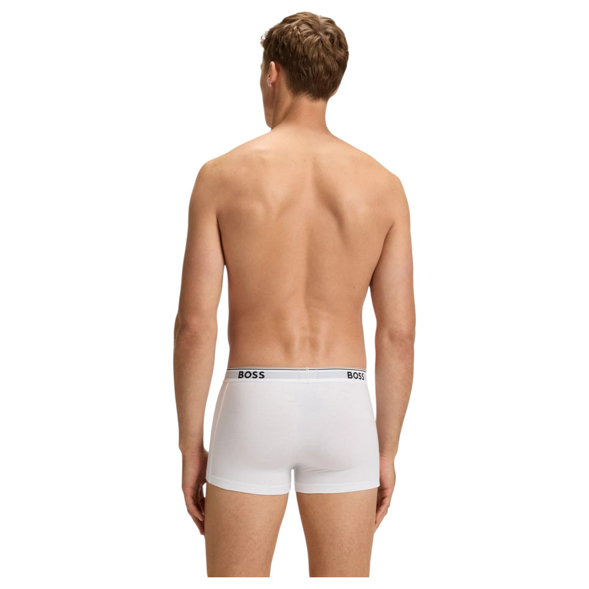 Boss Three-pack of stretch-cotton trunks with logo waistbands 50475274