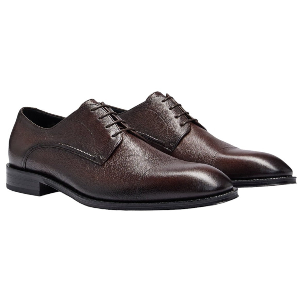 hugo boss brown dress shoes Dark Grained Leather Derby with Cap Toe 50500338-203 – J&Z Couture Weight of footwear is Light blue Regency ball Size:5XL/ US 20 Wedding Dress2X