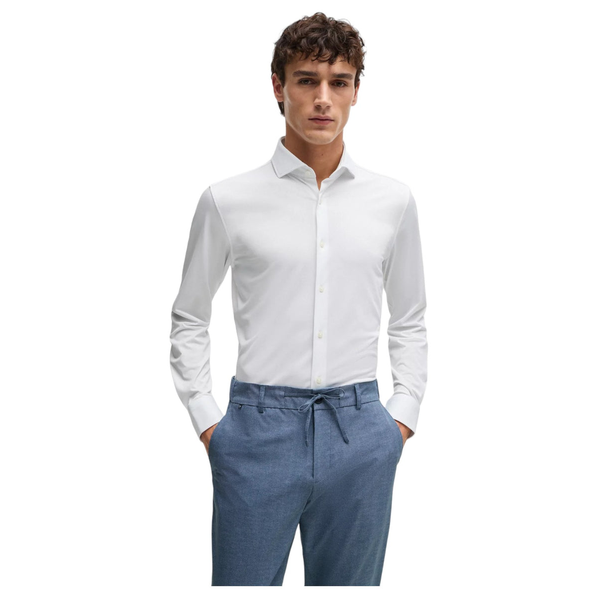Boss Slim-Fit Shirt In Structured Performance-Stretch Fabric 50503533 100